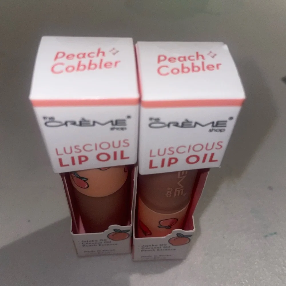 The Crème Shop Luscious Lip Oil Peach Cobbler - bundle of 2